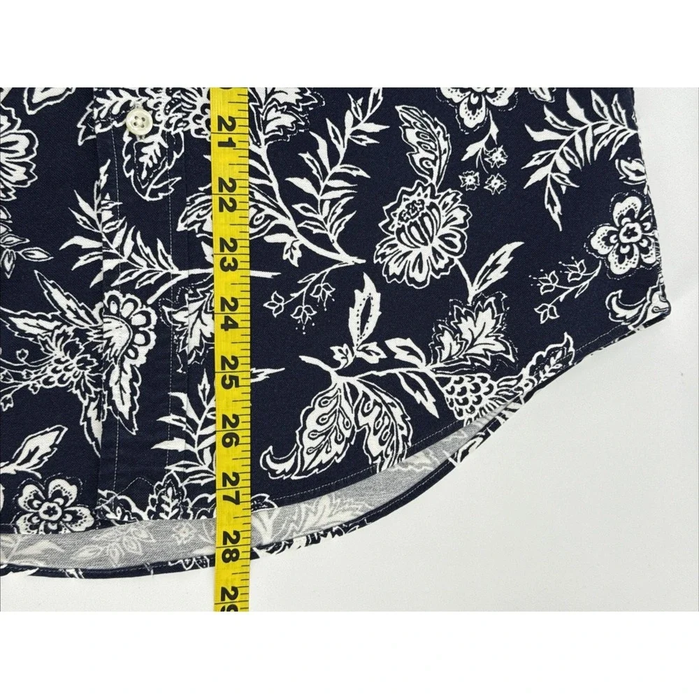 Polo‎ Ralph Lauren Shirt Men S Slim Fit Short Sleeve Floral Navy Pony Logo